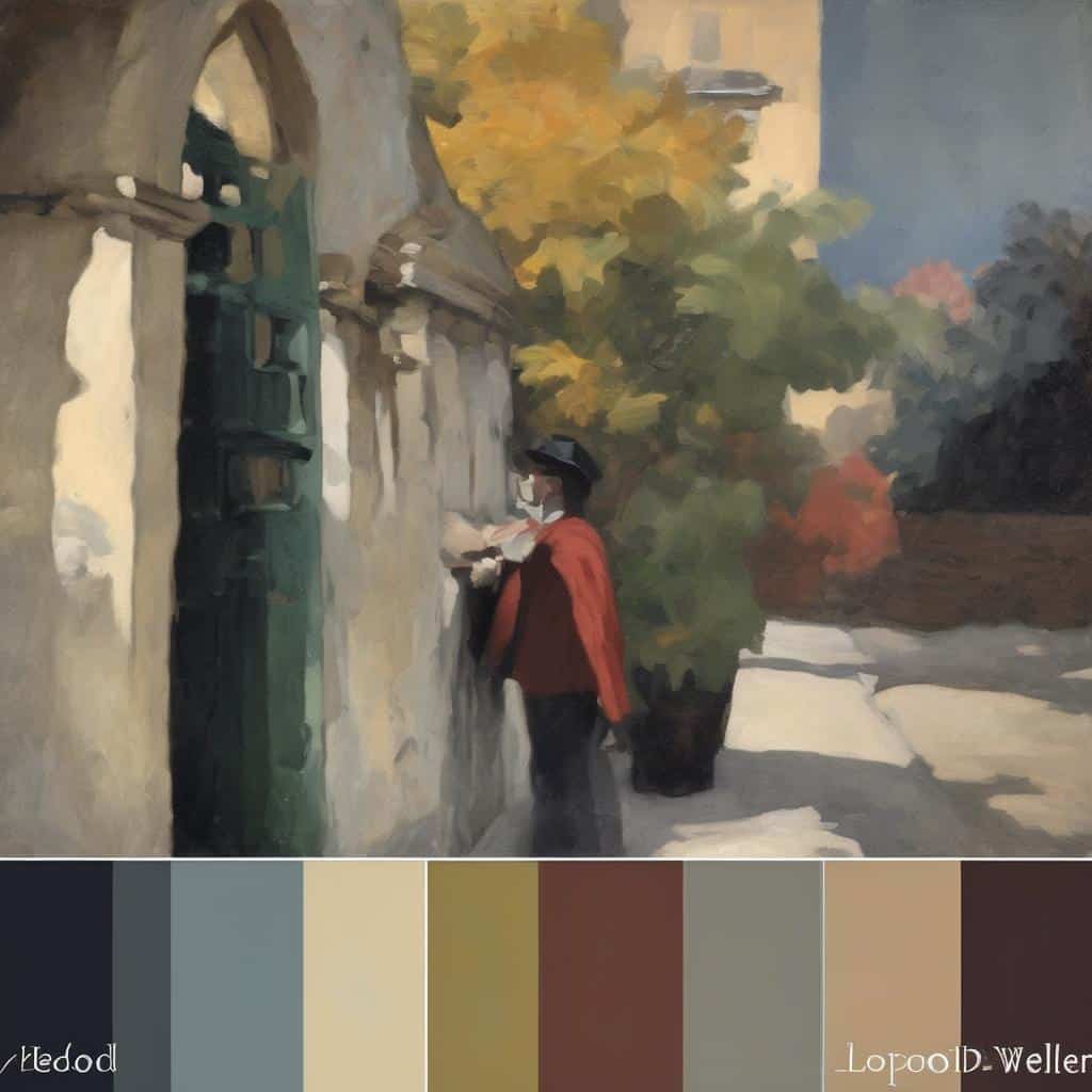 Αυτοπροσωπογραφία καλλιτέχνη σε έργο ζωγραφικής, με παραδοσιακό στυλ και χρήση ουδέτερων χρωμάτων, αναδεικνύει την τέχνη και το ταλέντο της προσωπικής δημιουργίας.